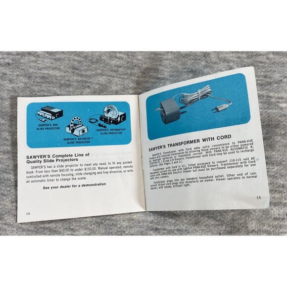Vintage Pana-Vue 2x2 Slide Viewers Catalog Manual Instruction Book Paperback - Picture 4 of 6